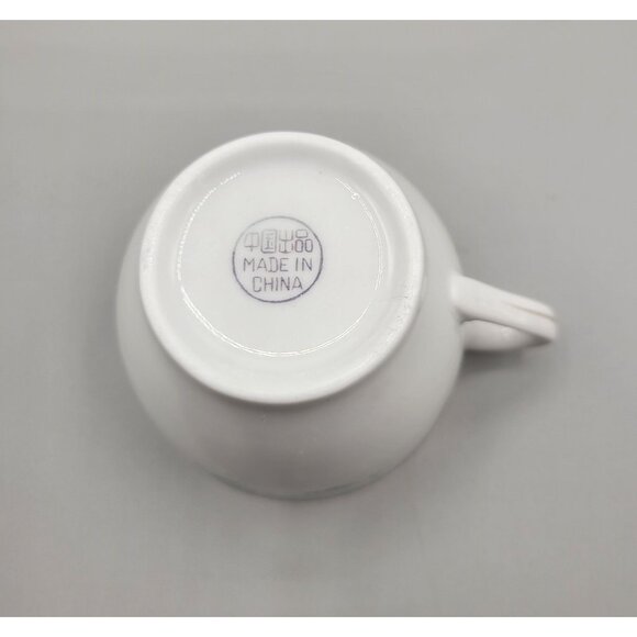 Tea Cup and Saucer Set Porcelain Turquoise Floral Pattern Flowers Gold Trim - Picture 11 of 11